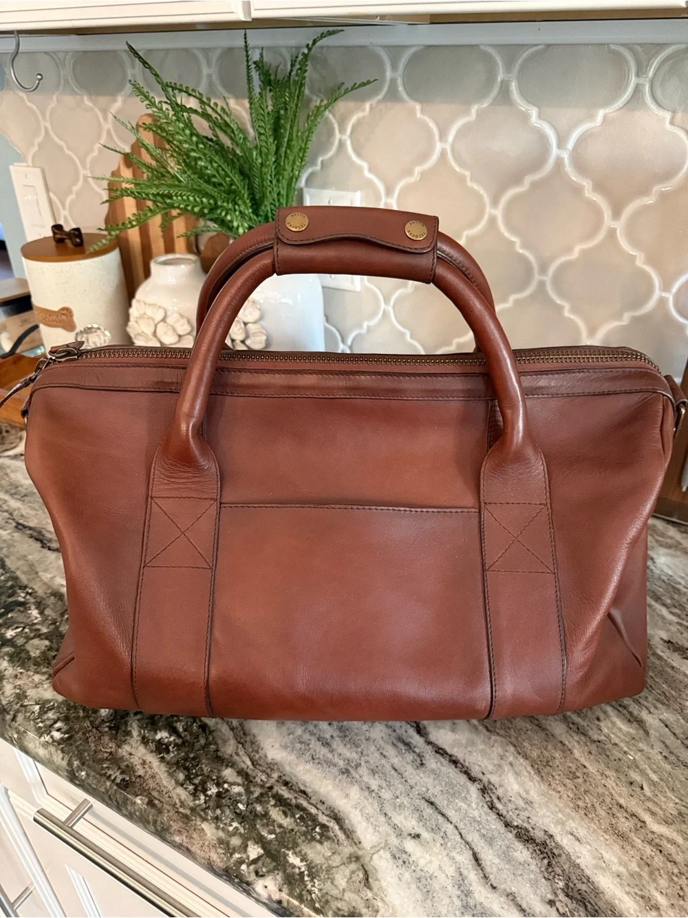 💥 RETIRED Tecovas Brown Genuine Leather Weekender Bag